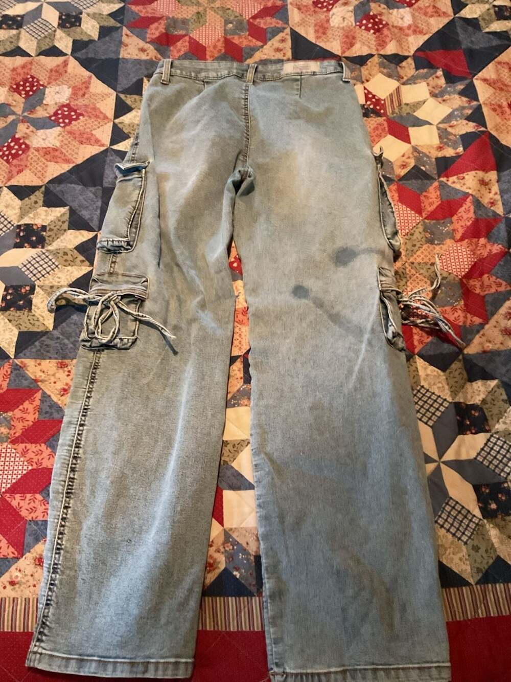 Bows & Blues Multi-Pocket Cargo Denim Jeans - Picture 2 of 3